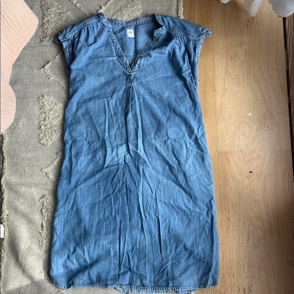Gap Blue Denim Maternity Dress